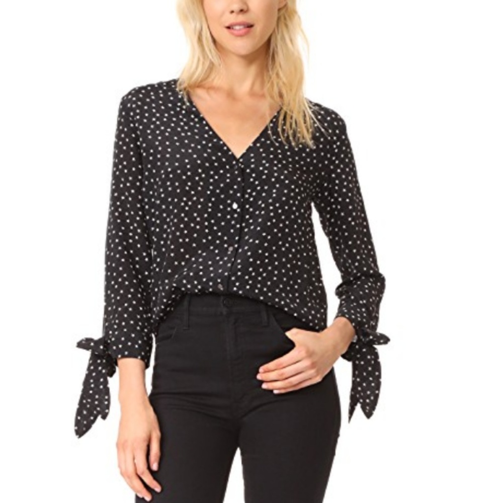 Madewell Silk Star Scatter Tie Sleeve Top
